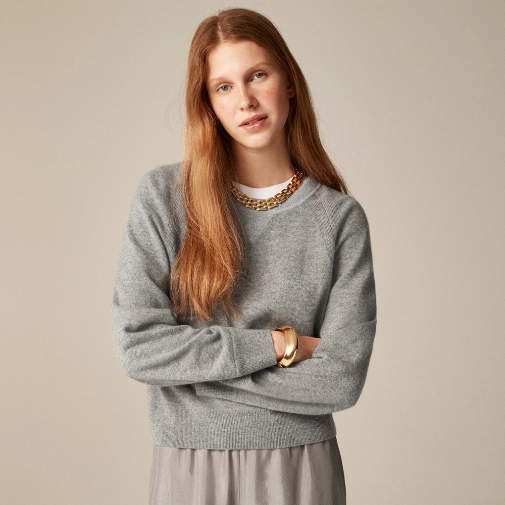 J. Crew Gray Crew Neck Sweater Soft and Cozy Teddie Sweatshirt